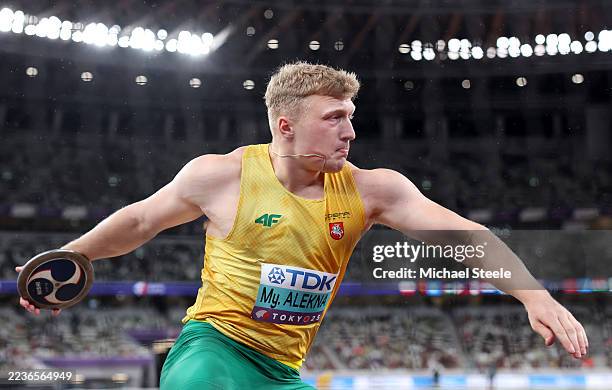 Mykolas Alekna of Team Lithuania competes during the Men's Discus Throw Final on day nine of the World Athletics Championships Tokyo 2025 at National...