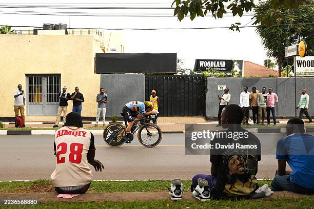 Remco Evenepoel of Team Belgium competes during 98th UCI Cycling World Championships Kigali 2025 - Men Elite Individual Time Trial a 40.6km race from...