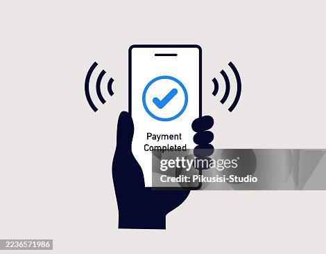 Contactless Payment with Smartphone. Digital Wallet Payment Success Symbol Contactless Payment with Smartphone. Digital Wallet Payment Success Symbol