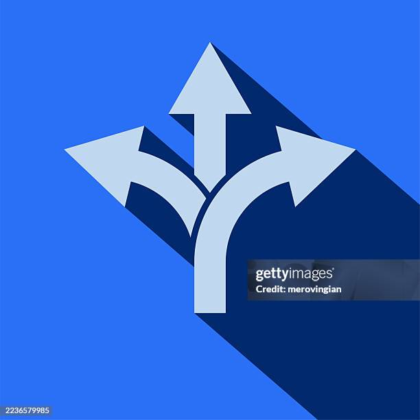 direction abstract arrows. choices and direction - certainty concept stock illustrations