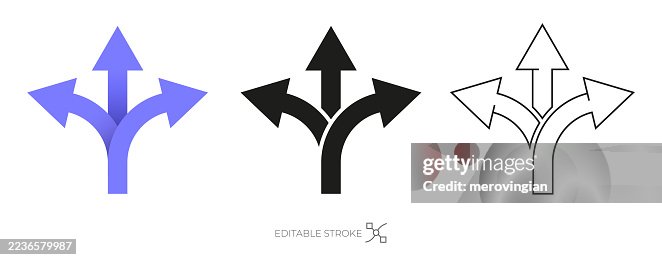 Three way direction arrows Three way direction arrows