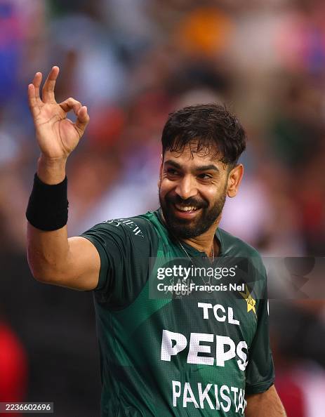Pakistan Rauf Haris Rauf of Pakistan gestures to the crowd during the Asia cup ...