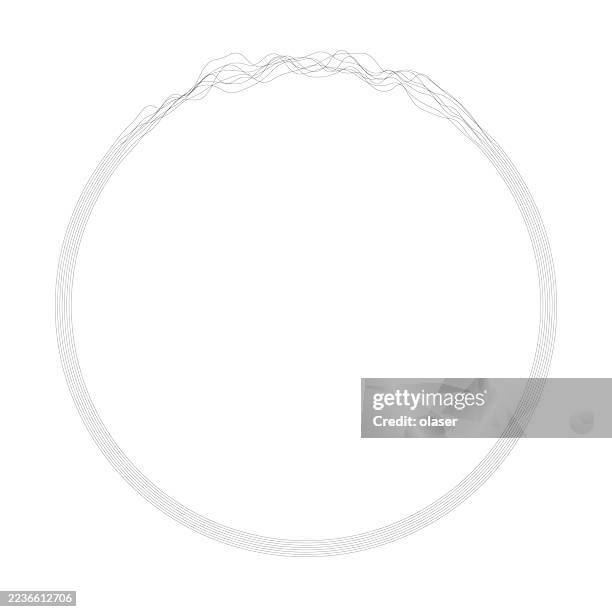 geometric circular lines forming a spherical illusion. - tangled lines stock illustrations