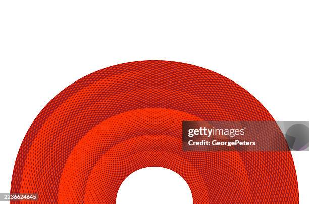halftone semi-circle border - frame - warm sunset gradient stock illustrations
