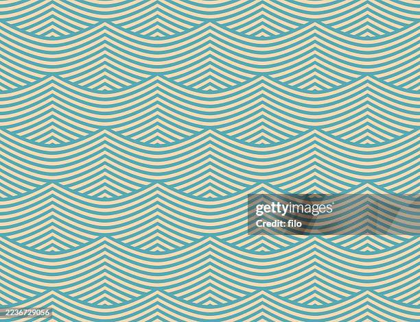 seamless waves line background pattern - aquatic sport stock illustrations