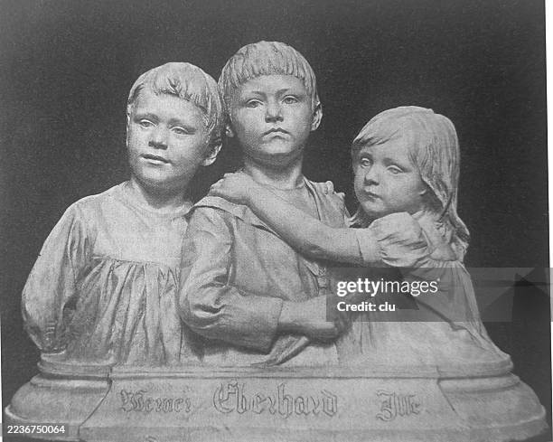 ilustraciones, imágenes clip art, dibujos animados e iconos de stock de busto de 3 hermanos - 1890 1899