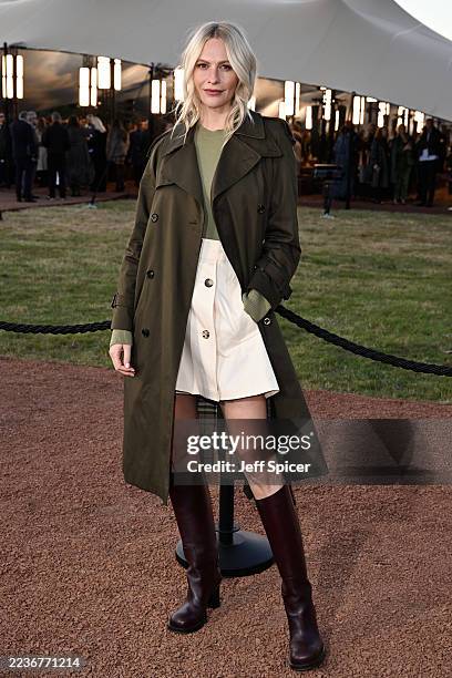 Poppy Delevingne attends the Burberry show during London Fashion Week September 2025 at Hyde Park on September 22, 2025 in London, England.