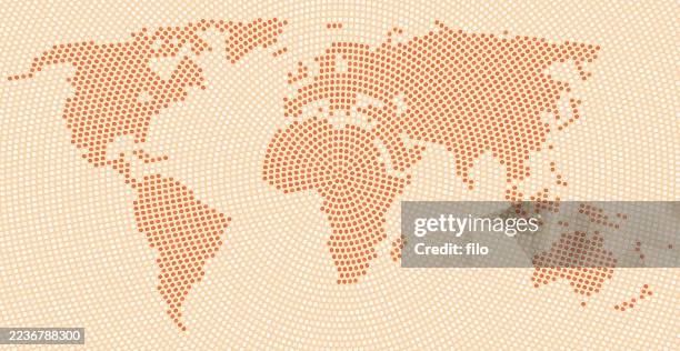 world map mosaic tile pattern - beige brick stock illustrations