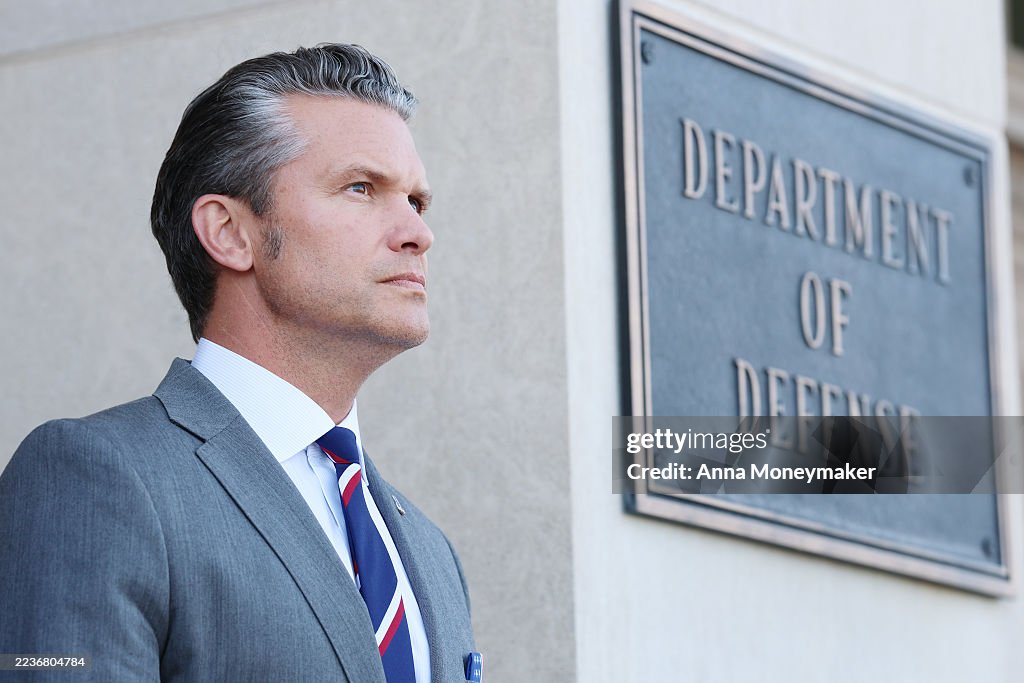 Secretary of War Pete Hegseth Hosts Canada's Defense Minister David McGuinty At The Pentagon