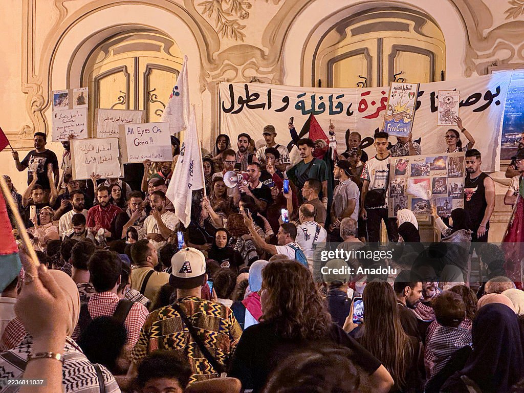 Drone attacks on the "Global Sumud Fleet" protested in Tunisia