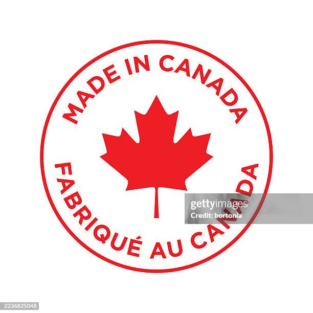 made in canada bilingual (french and english) label - bilingual stock illustrations