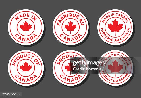 Made in / Product of Canada Stickers Set-Bilingual Made in / Product of Canada Stickers Set-Bilingual