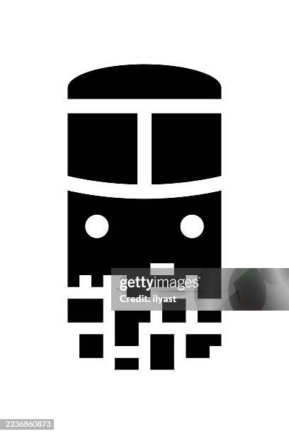 digital transformation icon for speed train - smart public transportation icon stock illustrations