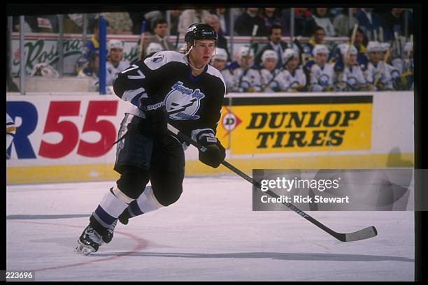 Center Chris Gratton of the Tampa Bay Lightning moves down the ice during a game against the Buffalo Sabres at Memorial Auditorium in Buffalo, New...