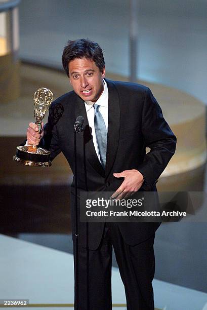 Ray Romano accepts the award for "Lead Actor in a Comedy Series" for "Everybody Loves Raymond" at the 54th Annual Primetime Emmy Awards at the Shrine...