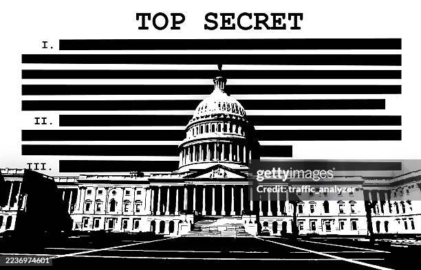 stockillustraties, clipart, cartoons en iconen met washington dc - redacted document - gedrukte media