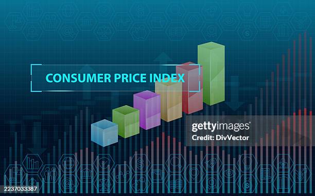 consumer price index background - growth chart background stock illustrations