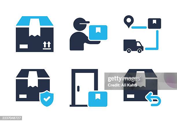 delivery glyph solid icons. solid icon that can be applied anywhere, simple, pixel perfect and modern style - billing and coding icon stock illustrations