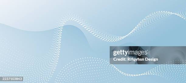 abstract white flowing data line background with blank space design. modern futuristic background . can be design for landing page, book covers, brochures, flyers, magazines, any brandings, banners, headers, presentations, and wallpaper background - silver dots background stock illustrations