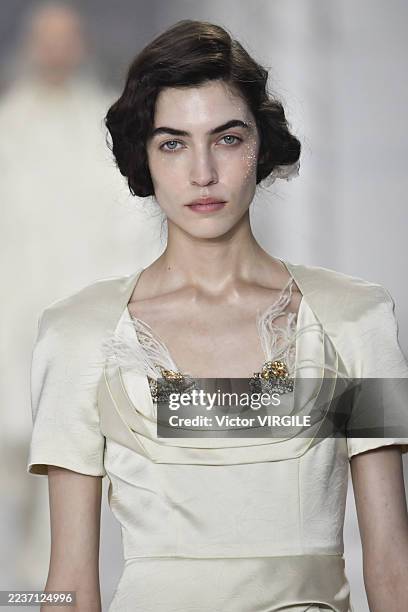 Model walks the runway during the Antonio Marras Ready to Wear Spring/Summer 2026 fashion show as part of the Milan Fashion Week on September 24,...