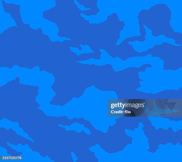 seamless blue cloud camouflage pattern texture background - storm cloud isolated stock illustrations