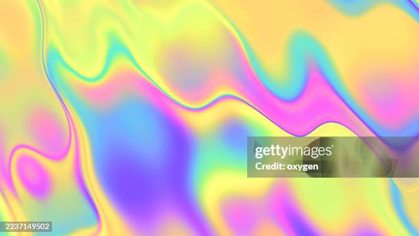 soft pastel holographic waves in iridescent abstract flow. dreamy abstract background with smooth pastel gradients and iridescent wave patterns in a holographic style. - blender explosion stock pictures, royalty-free photos & images
