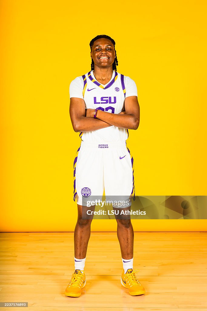 Perrin Rittner Lsu MiLaysia Fulwiley of the LSU Tigers poses for a portrait on media day ...