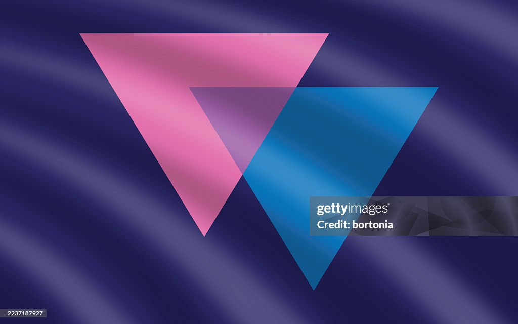 Bisexuality Biangles Rippling LGBTQ Pride Flag