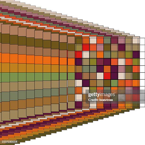 perspective colors square mosaic checked pattern design background - floor perspective stock illustrations