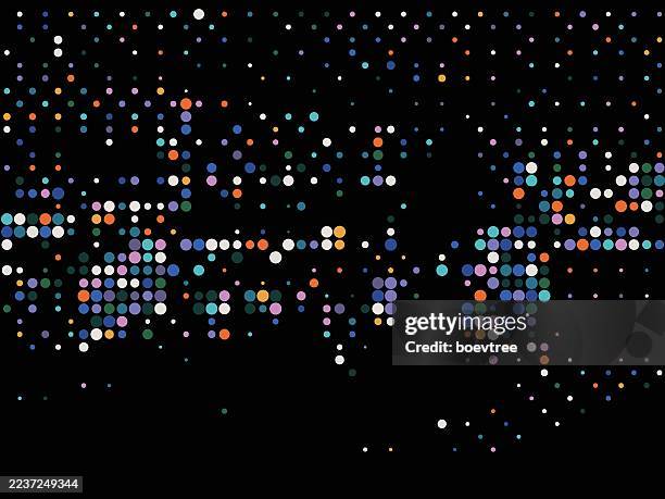 colorful pixel mosaic dots pattern with black background - dot pattern vector stock illustrations