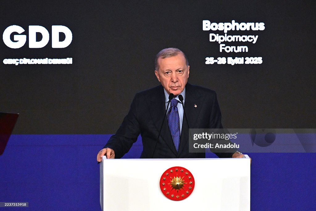 Tayyip Turkish President Recep Tayyip Erdogan gives a speech during the ...