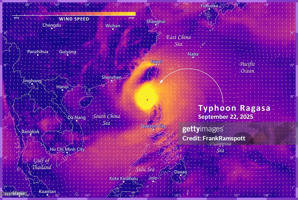 Typhoon Ragasa 20250922 Wind Weather Map Taiwan Infographic