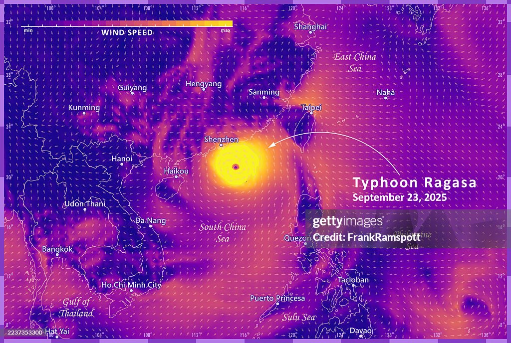Typhoon Ragasa 20250923 Wind Weather Map Shenzhen Infographic