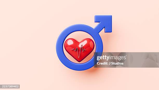 men's cardiovascular health concept - männersymbol stock-fotos und bilder