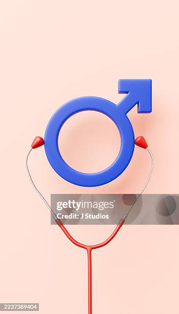 men's health and medical care concept - männersymbol stock-fotos und bilder