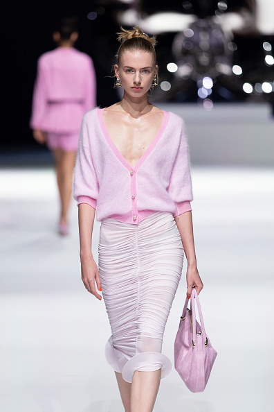 Genny Model A model walks the runway at the Genny fashion show during Milan... News ...