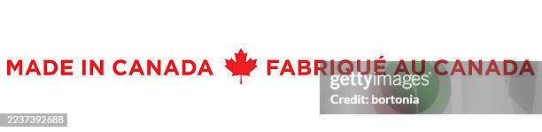 made in canada bilingual (french and english) label - bilingual stock illustrations