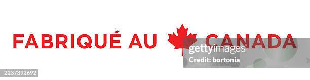 made in canada (french) label - made in canada stock illustrations
