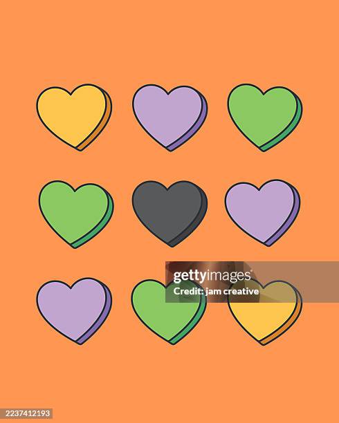 happy halloween candy background - candy heart stock illustrations