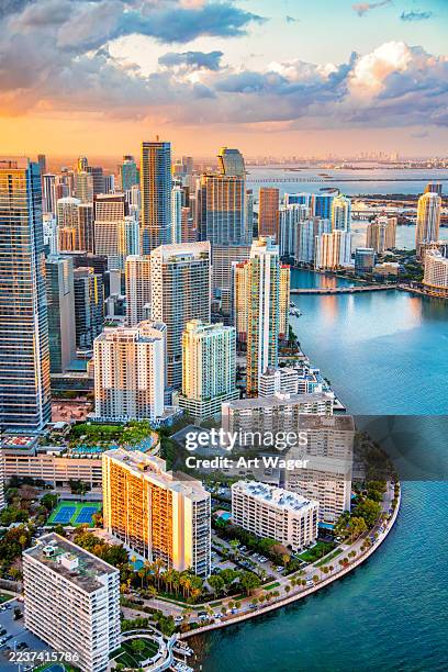 aerial cityscape miami - miami bildbanksfoton och bilder
