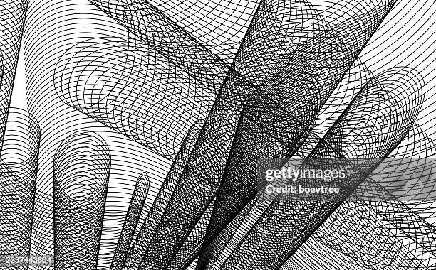 abstract blend monochrome twisted lines modern concept background - city wireframe vector stock illustrations