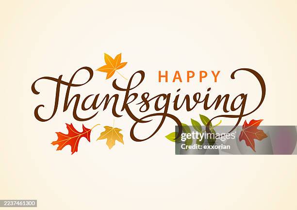 thanksgiving calligraphy - thanksgiving stock illustrations