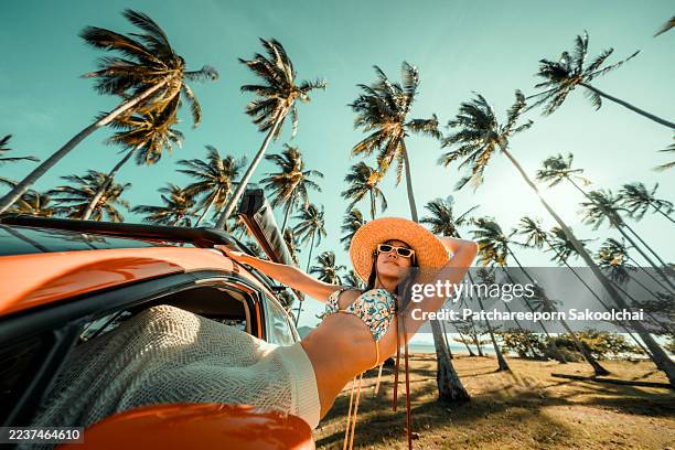 road trip to island - car sunshade stock pictures, royalty-free photos & images