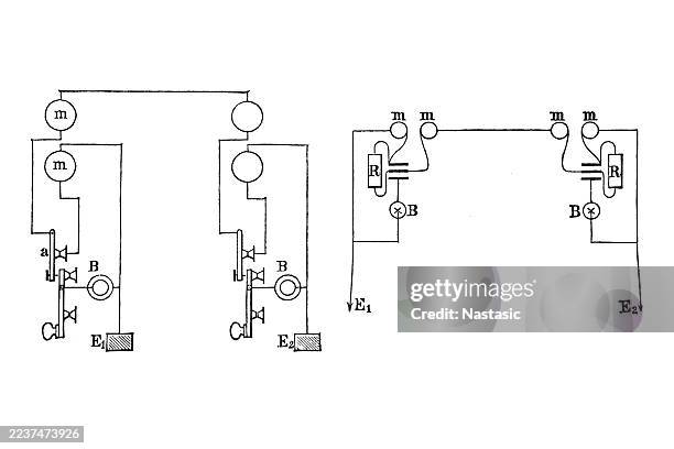 intercom circuit from fuchs and intercom circuit from canter - intercom stock illustrations