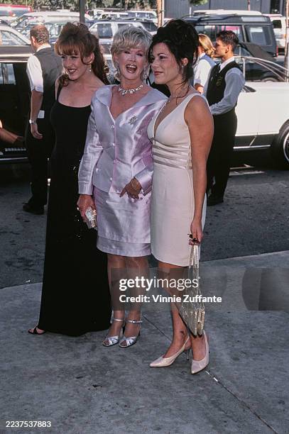 Actress and singer Connie Stevens, centre, with her daughters Joely Fisher, left, and Tricia Leigh Fisher at the Family Film Awards, Los Angeles,...