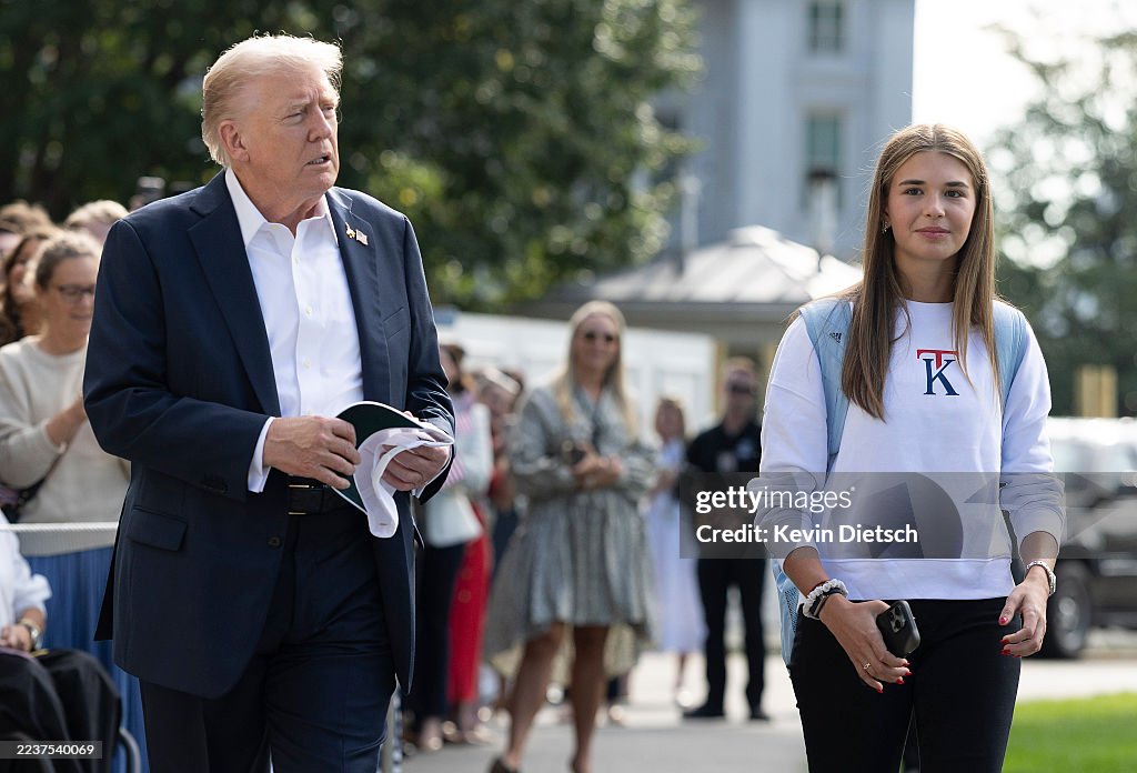 President Trump Departs Washington For The Ryder Cup In New York