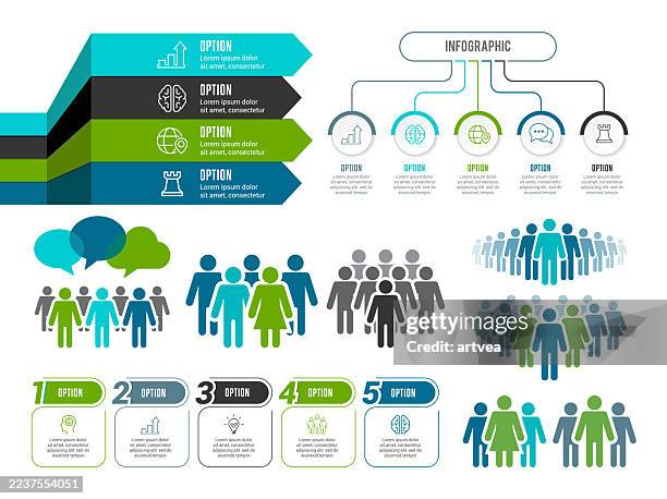 infographic and human resources elements - peer recognition stock illustrations