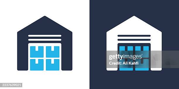 warehouse glyph solid icon. solid icon that can be applied anywhere, simple, pixel perfect and modern style. - warehouse conversion stock illustrations
