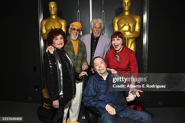 Patricia Quinn, Lou Adler, Barry Bostwick, Nell Campbell and Tim Curry attend The Academy Museum Hosts 50th Anniversary Of "The Rocky Horror Picture...