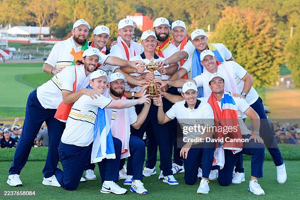 Europe Captain Luke Donald, Shane Lowry, Rasmus Hojgaard, Justin Rose, Jon Rahm, Sepp Straka, Ludvig Aberg, Rory McIlroy, Viktor Hovland, Matt...